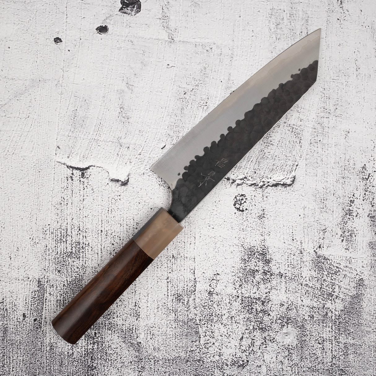 昌景小石 AS 文化刀 175mm,青鋼超級 黑打槌目 K&S 愛心型鐵木手柄