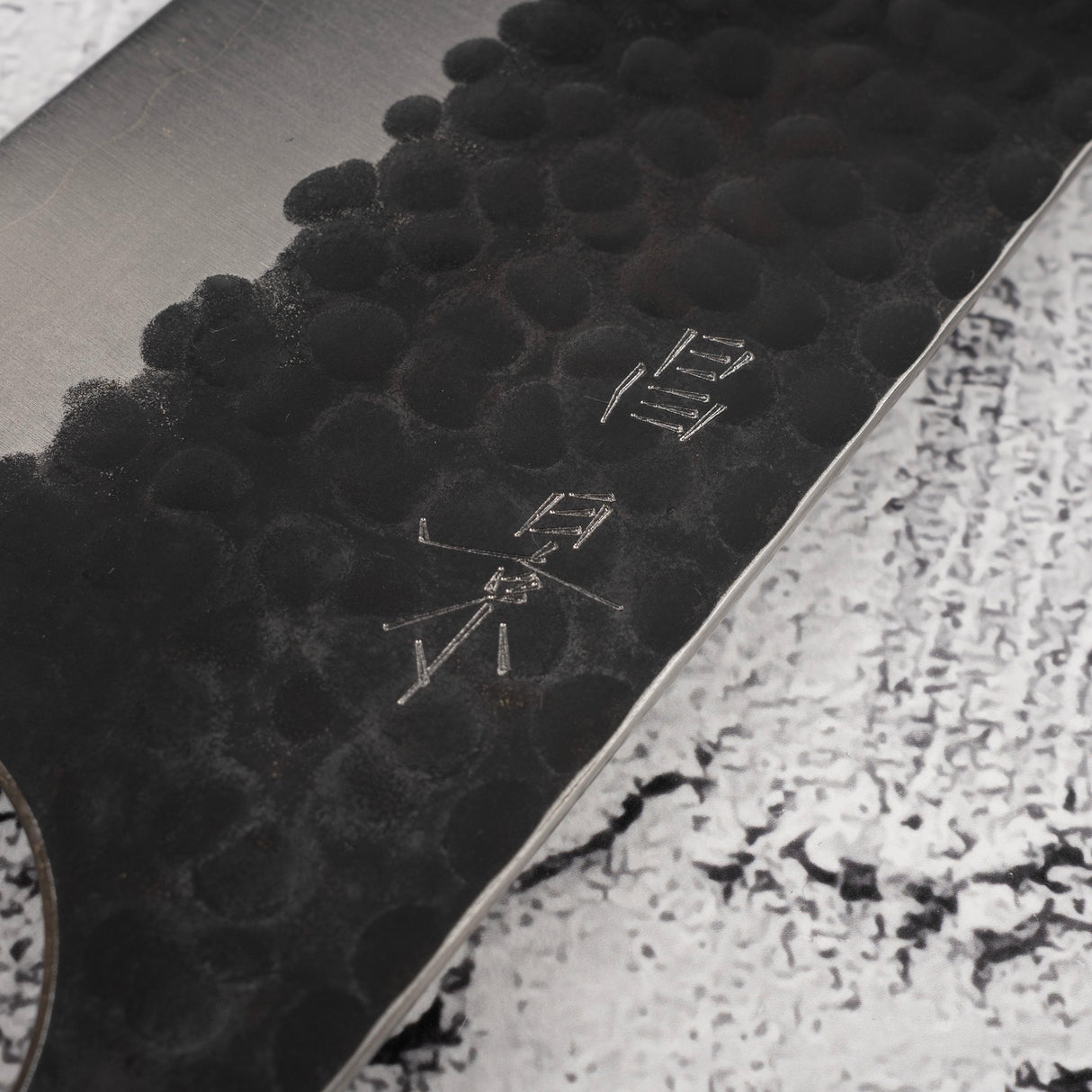 昌景小石 AS 菜刀 165mm,青鋼超級 黑打槌目 K&S 愛心型鐵木手柄