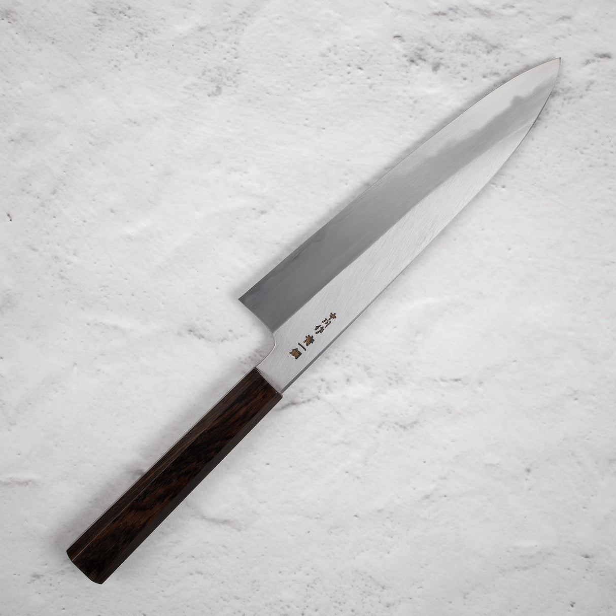 Nakagawa Blue1 Wide Bevel Kasumi Gyuto 210mm Ebony Handle