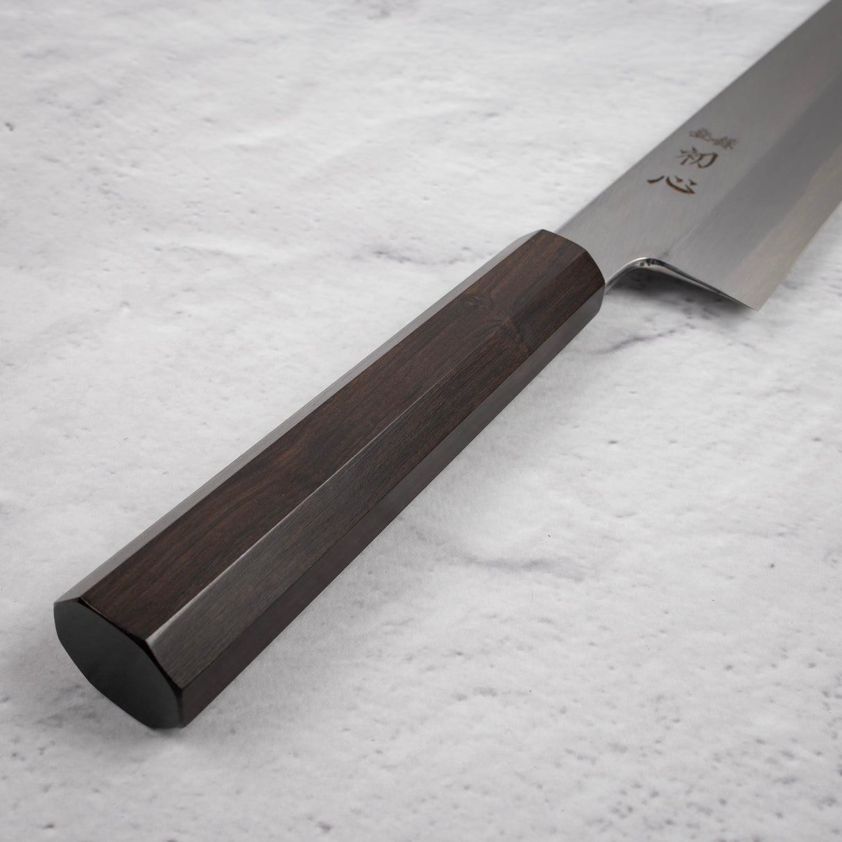 Nakagawa Blue1 Wide Bevel Kasumi K-tip Gyuto 240mm Ebony Handle