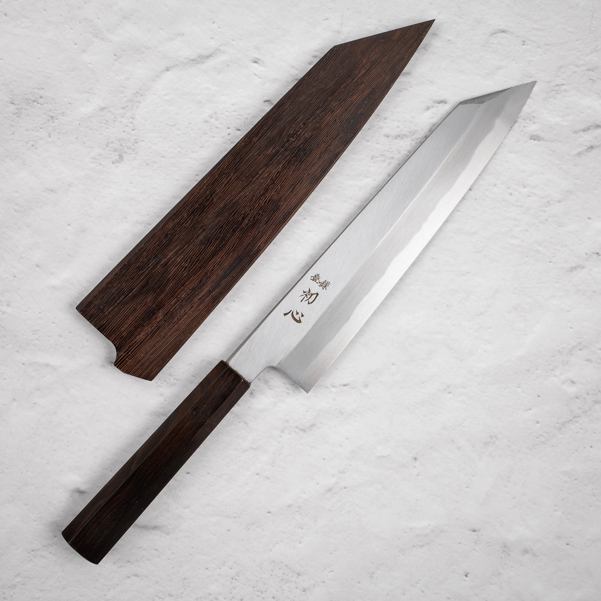 Nakagawa Blue1 Wide Bevel Kasumi K-tip Gyuto 240mm Ebony Handle