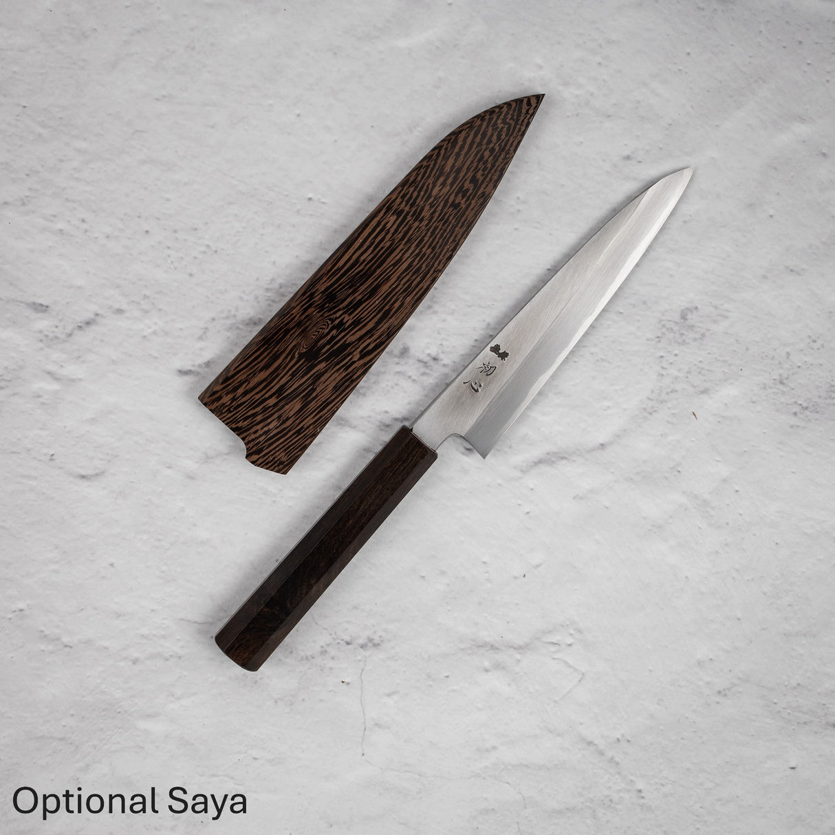 Nakagawa Blue 1寬斜角Kasumi Petty 150mm黑檀木手柄