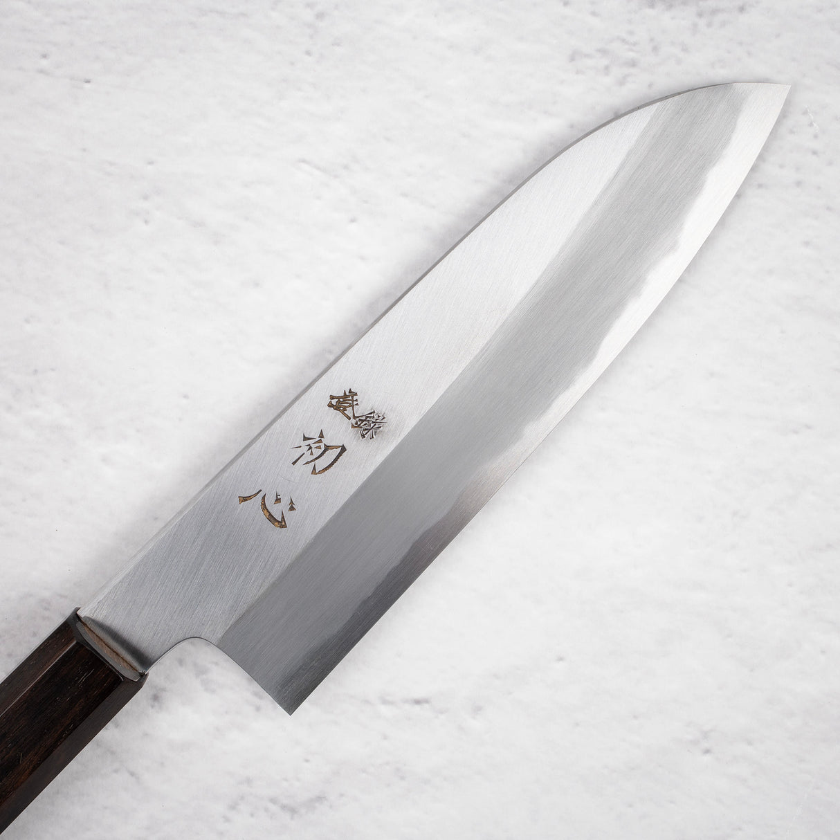 Nakagawa Blue1寬斜角Kasumi Santoku 180mm黑檀木手柄