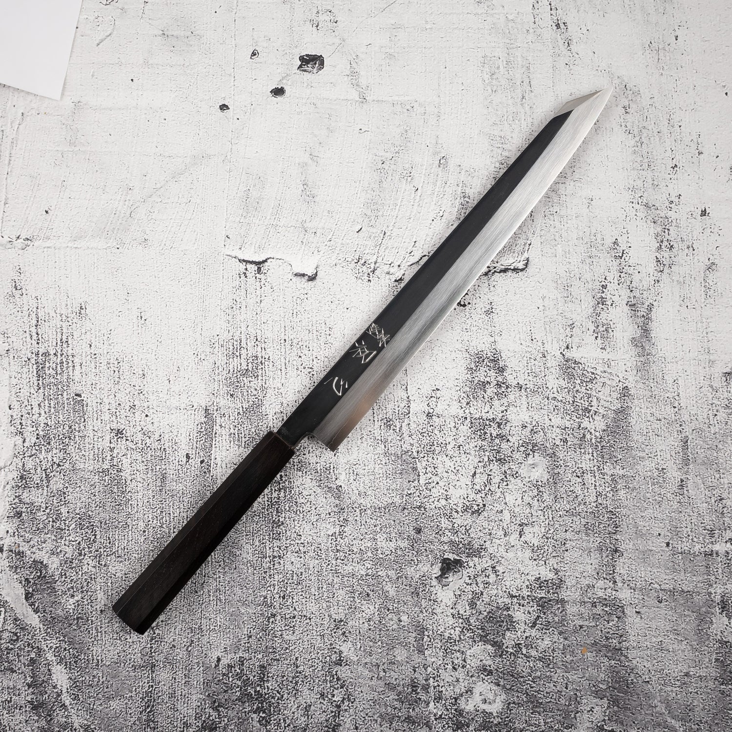 中川 銀三 K-tip 柳刃 300mm 鏡面拋光 黑檀木柄