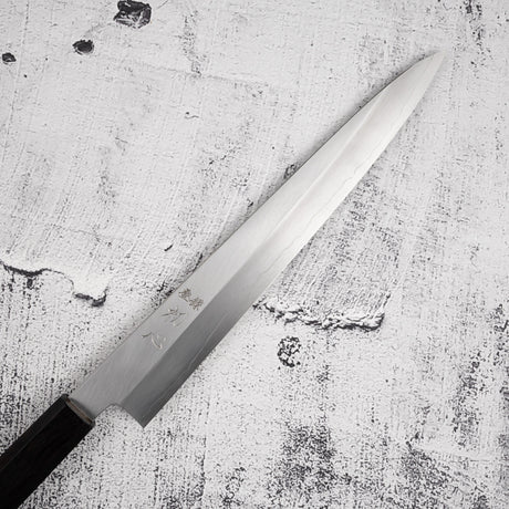 Nakagawa Ginsan Kasumi Finish Sujihiki 240mm 黑檀木