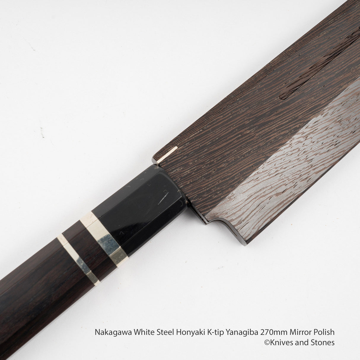 Nakagawa White Steel Honyaki K-tip Yanagiba 270mm Mirror Polish
