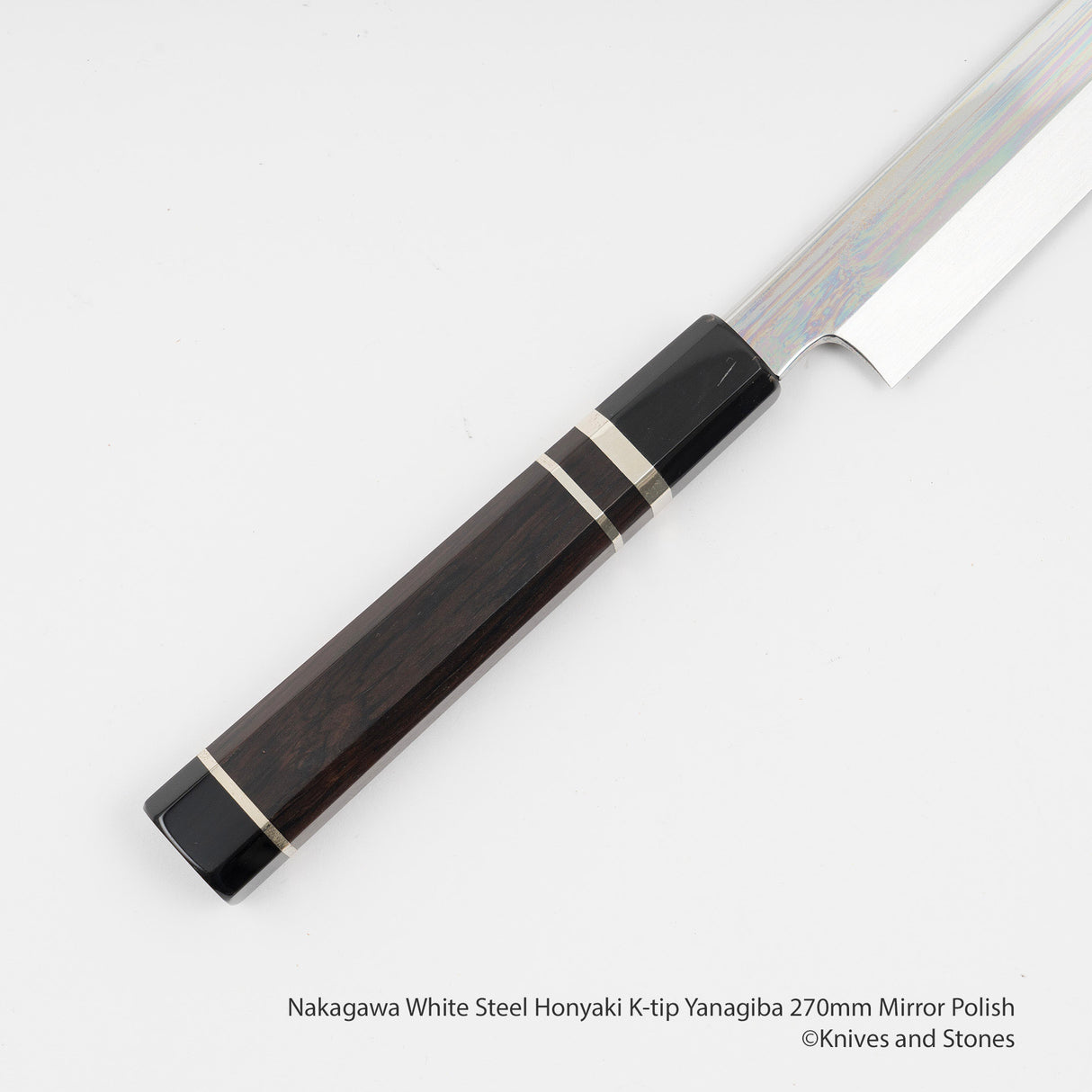 Nakagawa White Steel Honyaki K-tip Yanagiba 270mm Mirror Polish