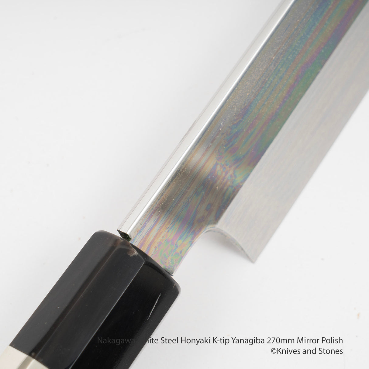 Nakagawa White Steel Honyaki K-tip Yanagiba 270mm Mirror Polish