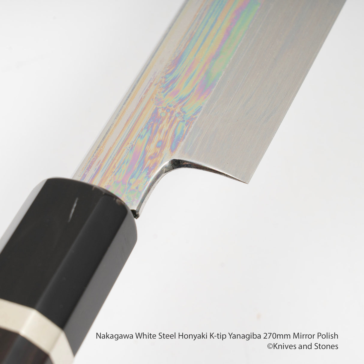 Nakagawa White Steel Honyaki K-tip Yanagiba 270mm Mirror Polish
