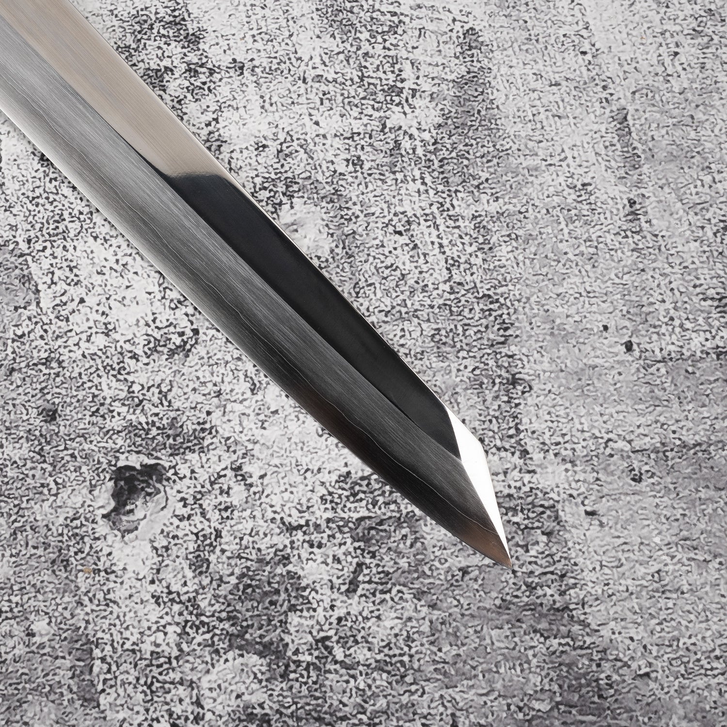 中川 銀三 牛刀尖柳刃 330mm 鏡面拋光 烏木柄