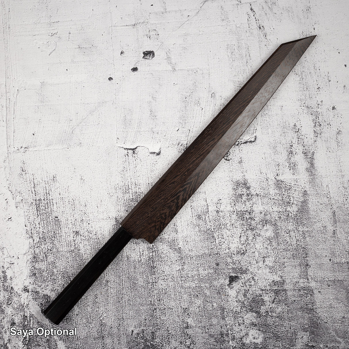 中川 銀三 牛刀尖柳刃 330mm 鏡面拋光 烏木柄