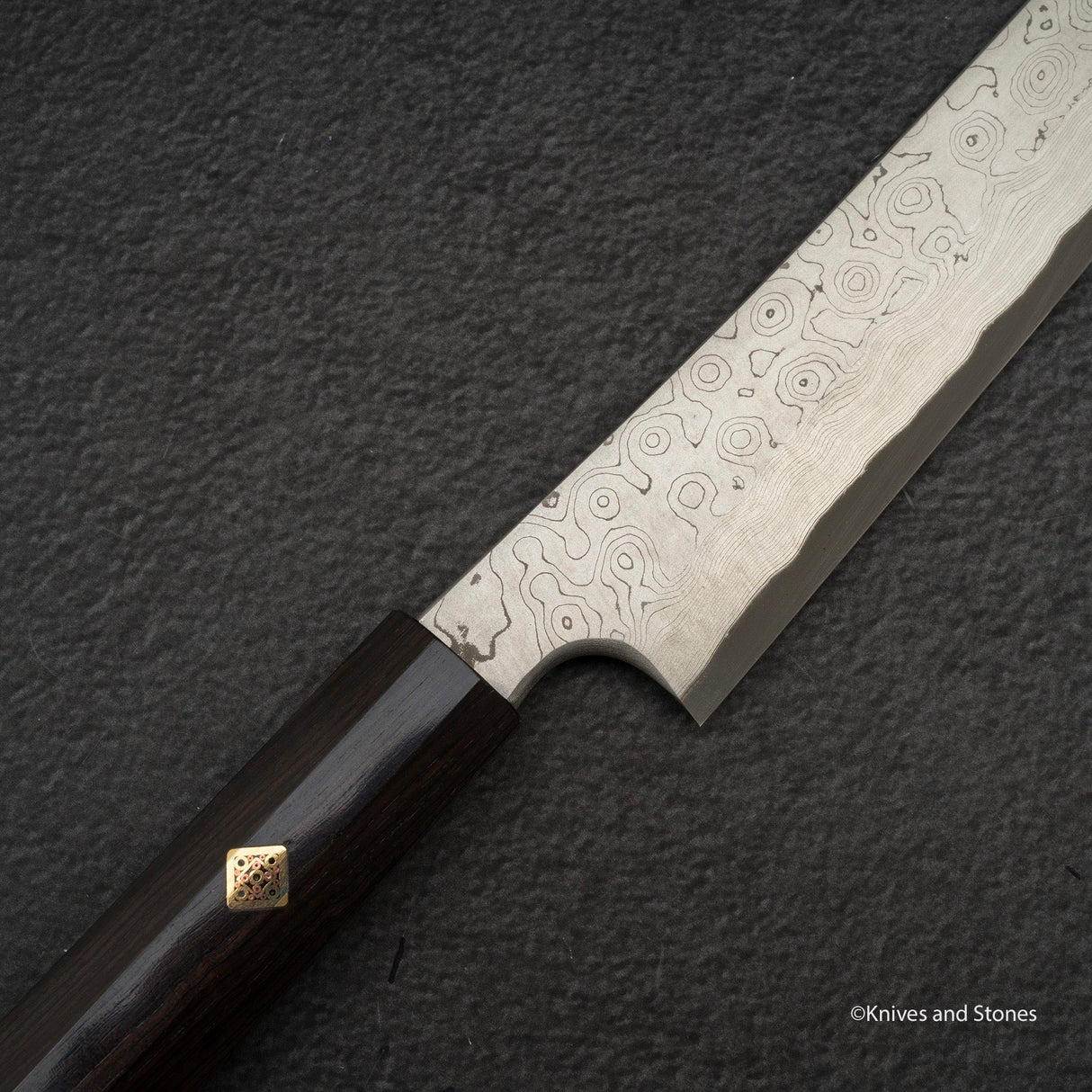 Nigara 暗門 黑染 藍色 2 大馬士革 崎丸 章引柳葉 330mm