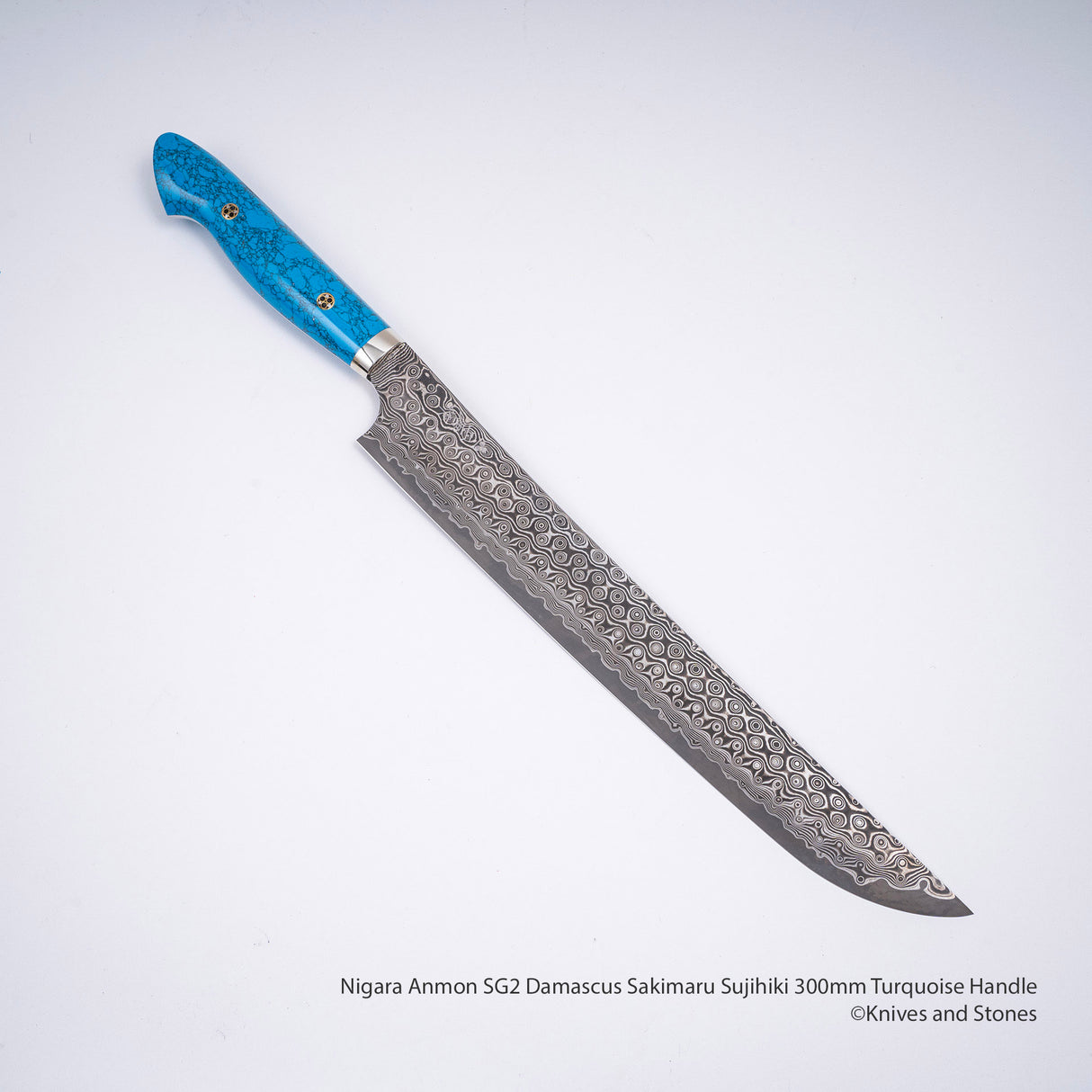 Nigara Anmon SG2 大馬士革 Sakimaru Sujihiki 300mm 綠松石手柄 SP1