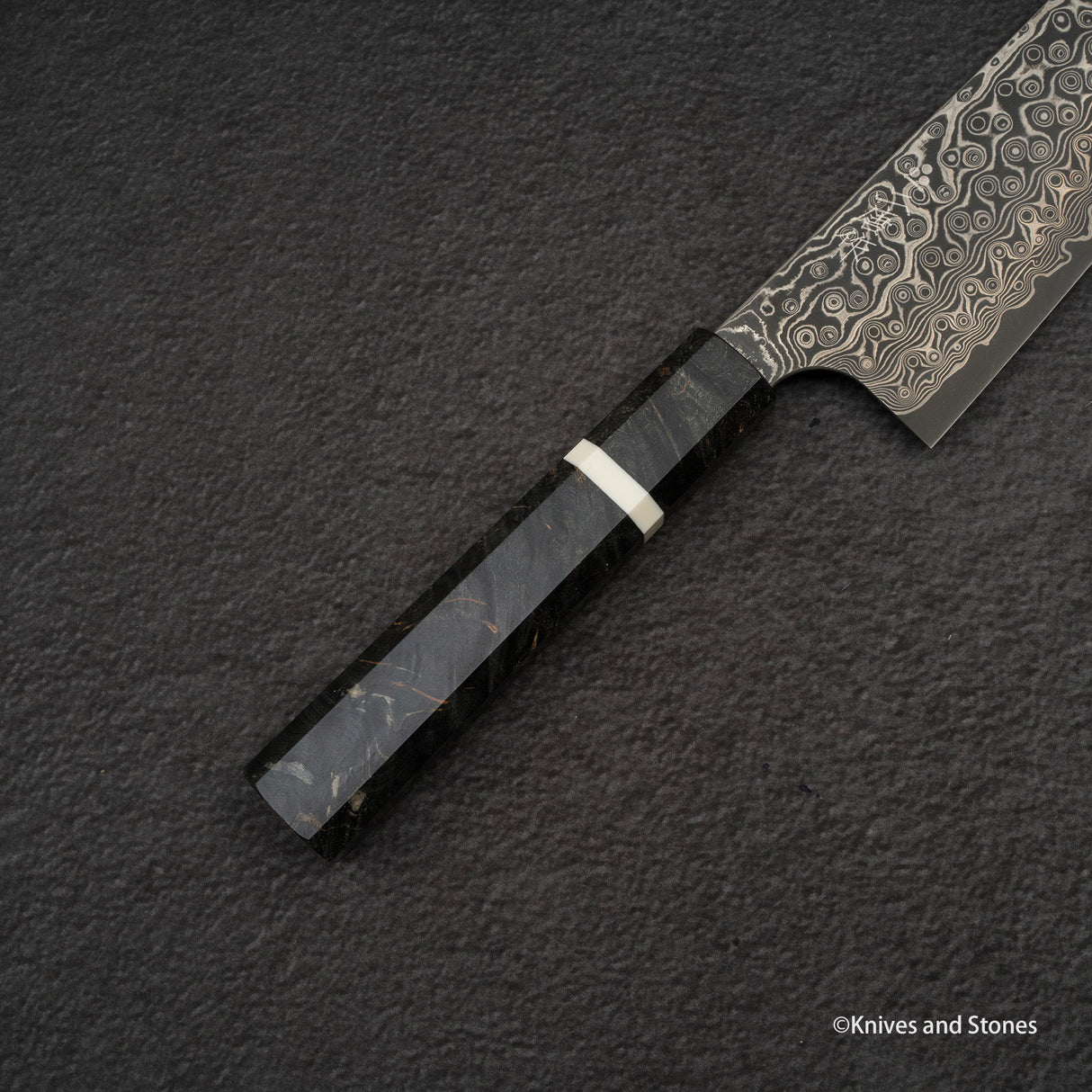 Nigara Anmon(暗紋)SG2 雨滴大馬士革文化 180 mm Brich Burl 手柄