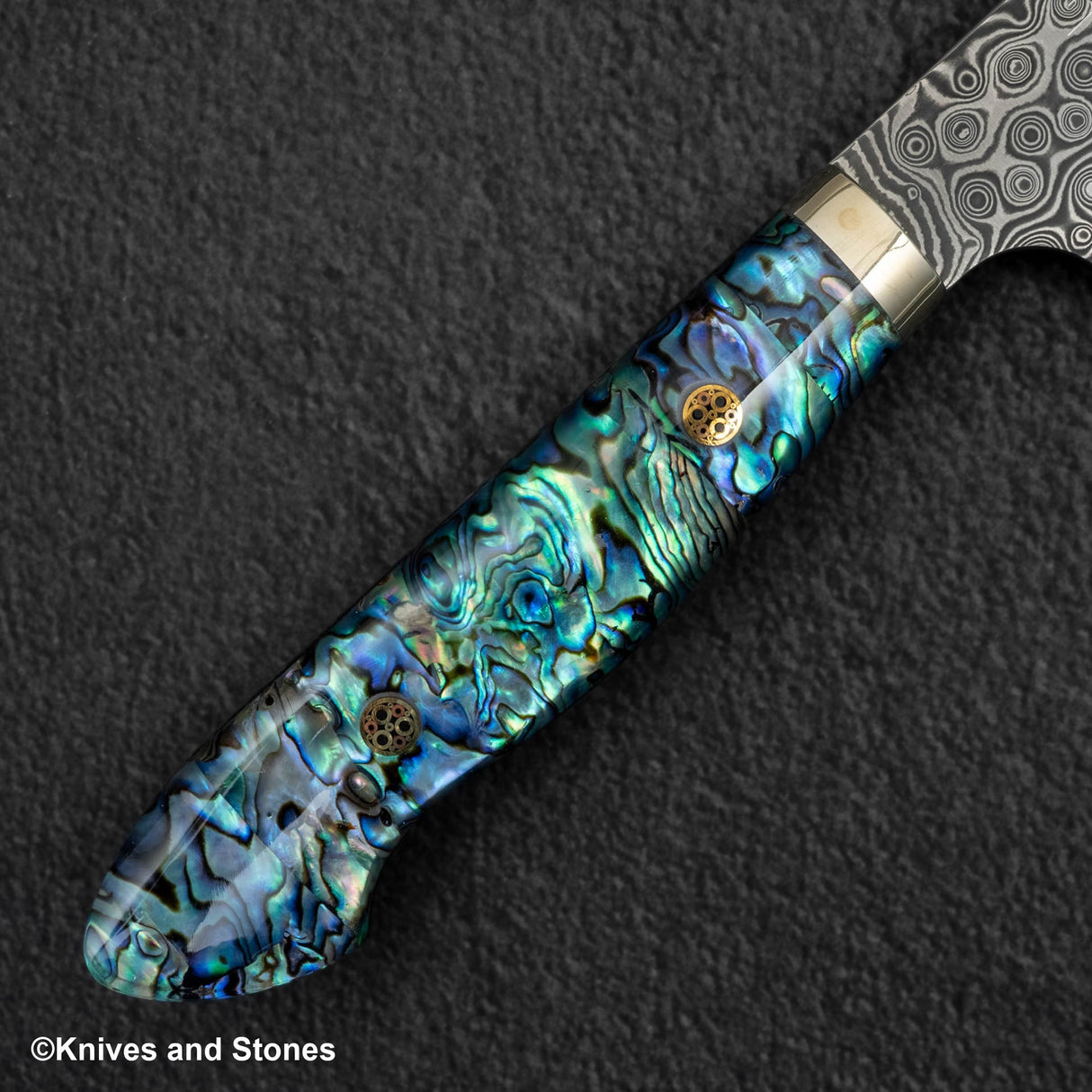 Nigara Anmon (暗紋) SG2 Raindrop Damascus K tip Gyuto 210mm Mother-of-Pearl Inlay Handle