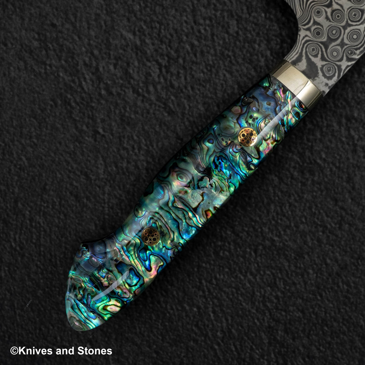 Nigara Anmon (暗紋) SG2 Raindrop Damascus K tip Gyuto 210mm Mother-of-Pearl Inlay Handle