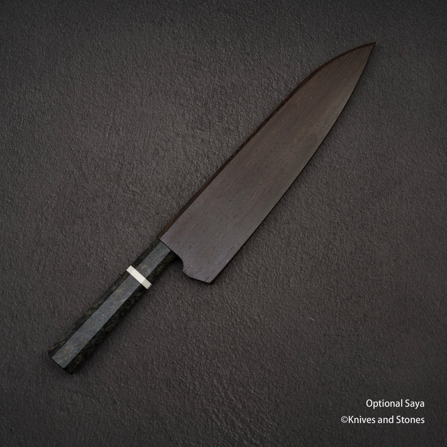Nigara Ginsan Kurozome Damascus Gyuto 240毫米樺木手柄