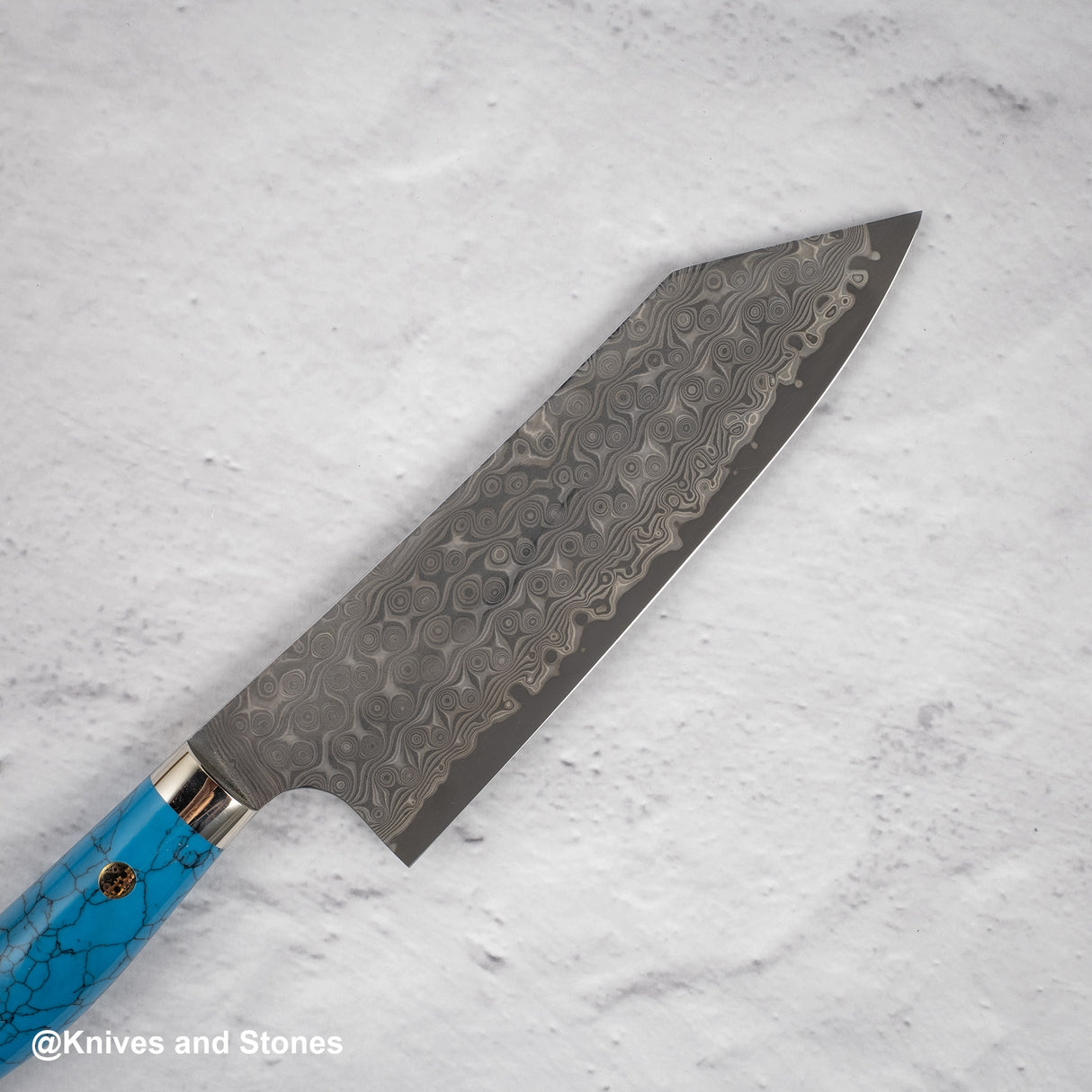 Nigara Anmon(暗紋)SG2 雨滴大馬士革文化 180 毫米西部藍綠松石