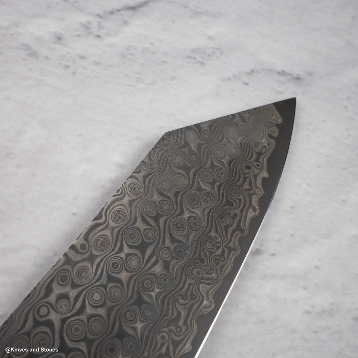 Nigara Anmon (暗紋) SG2 Raindrop Damascus Bunka 180mm Western Green Turquosie