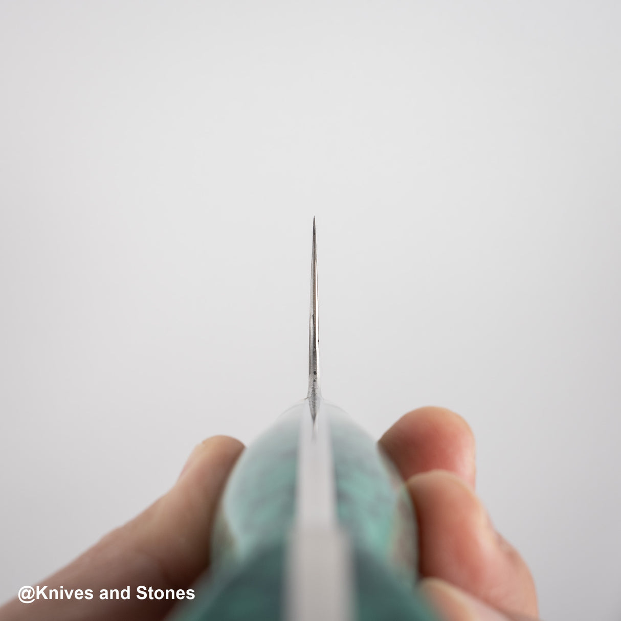 Nigara Anmon (暗紋) SG2 Raindrop Damascus Bunka 180mm Western Green Turquosie