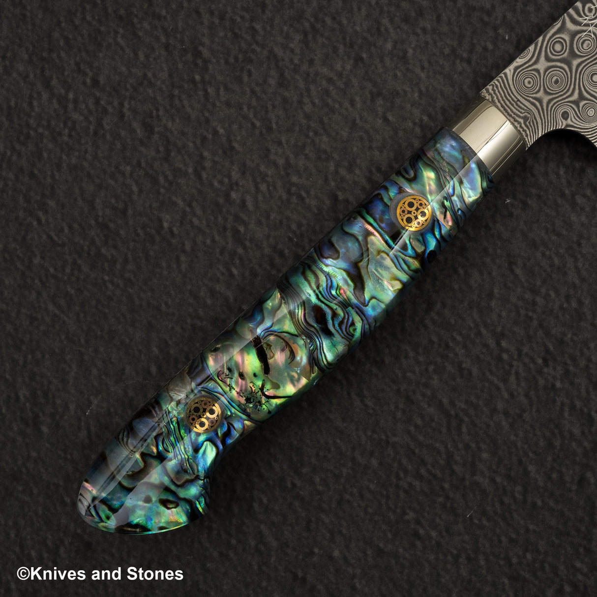 Nigara Anmon (暗紋) SG2 雨滴大馬士革 K 尖 Petty 150 毫米珍珠母鑲嵌手柄