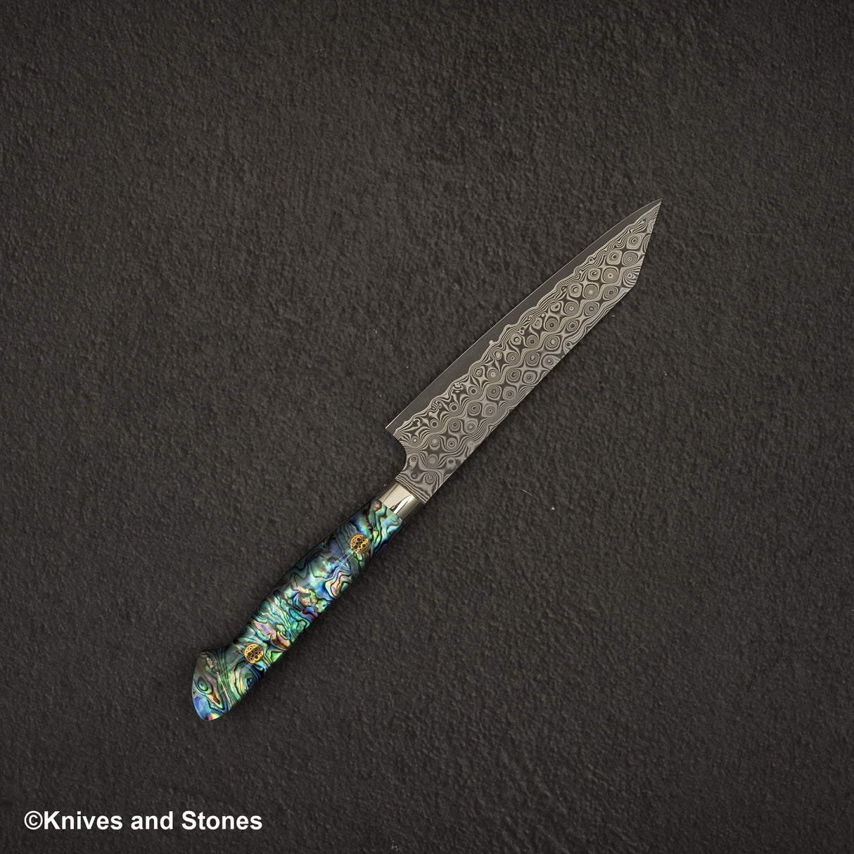 Nigara Anmon (暗紋) SG2 雨滴大馬士革 K 尖 Petty 150 毫米珍珠母鑲嵌手柄