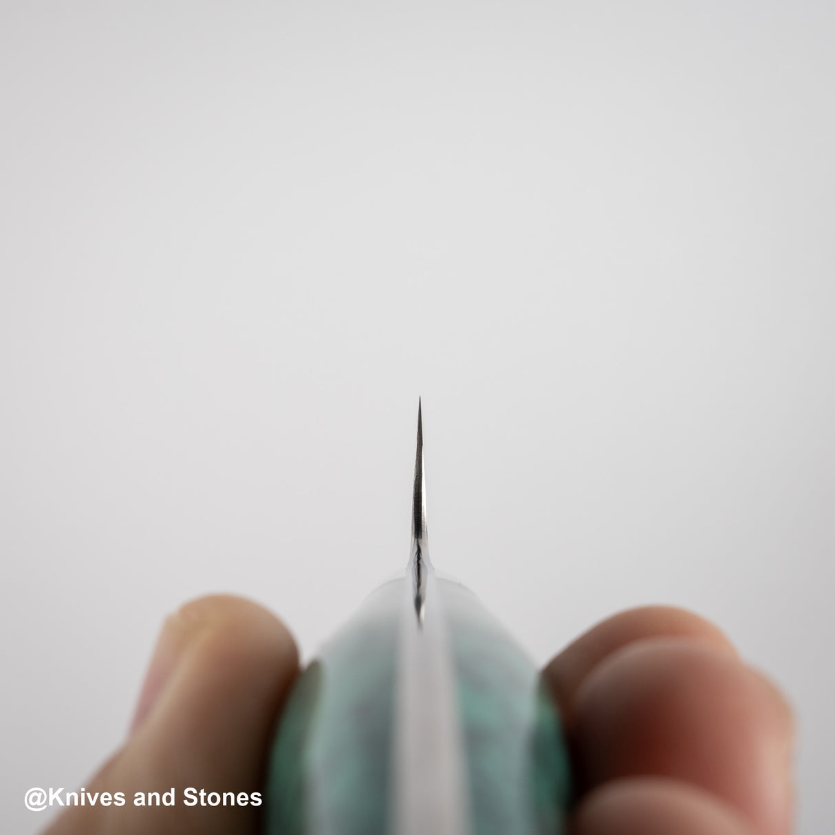 Nigara Anmon(暗紋)SG2 雨滴大馬士革 K-tip Petty 150mm 西部綠松石