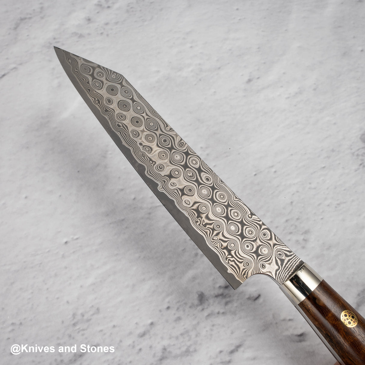 Nigara Anmon (暗紋) SG2 雨滴大馬士革 K-tip 小西部 150mm 鐵木