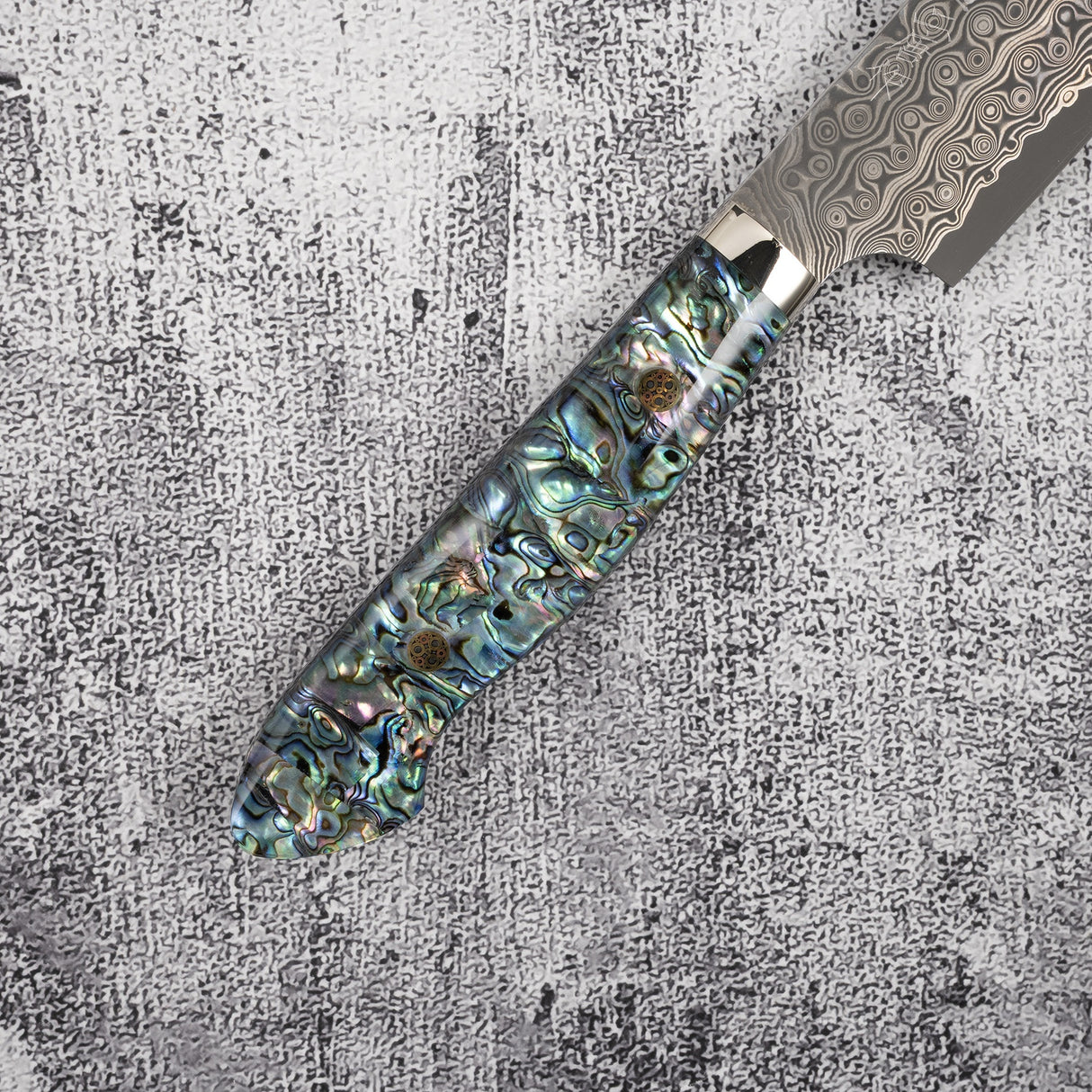 Nigara Anmon (暗紋) SG2 Raindrop Damascus K-tip Sujihiki 240mm Mother-of-peral Western