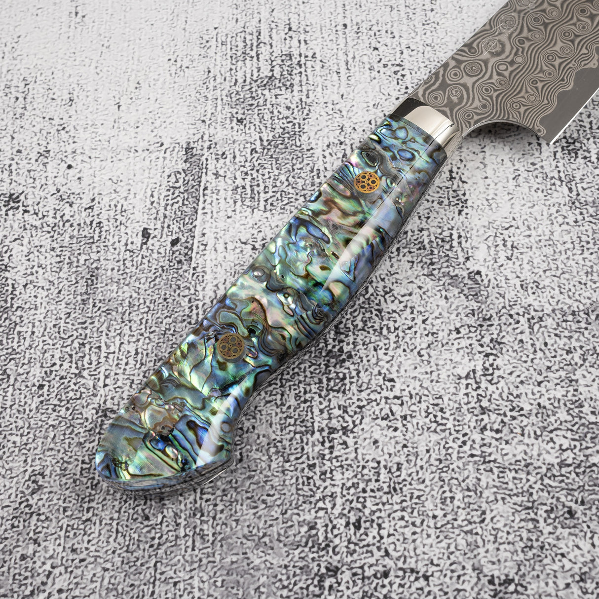 Nigara Anmon (暗紋) SG2 Raindrop Damascus Sakimaru Sujihiki 270mm Mother-of-peral Western