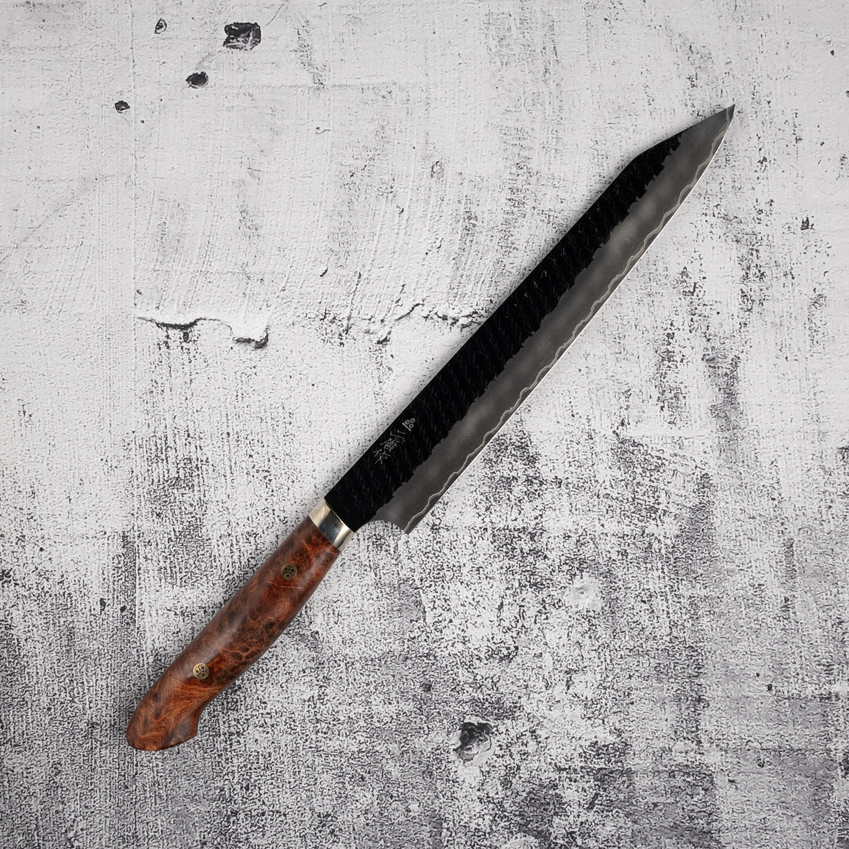 二唐 SG2 K型筋引 255mm 槌目黑打 安柏納西式手柄