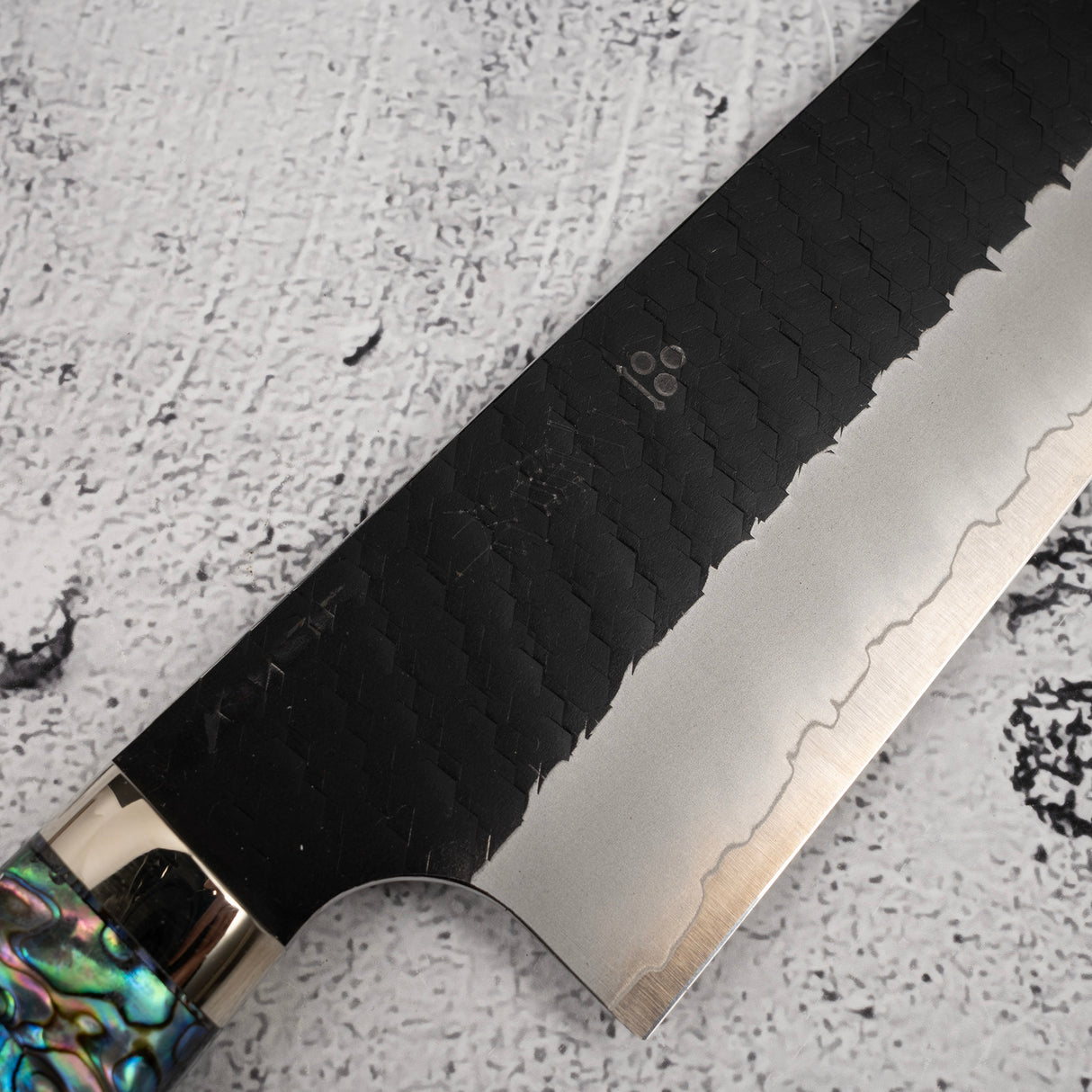 二唐SG2黑打槌目牛刀 240mm 珍珠母手柄