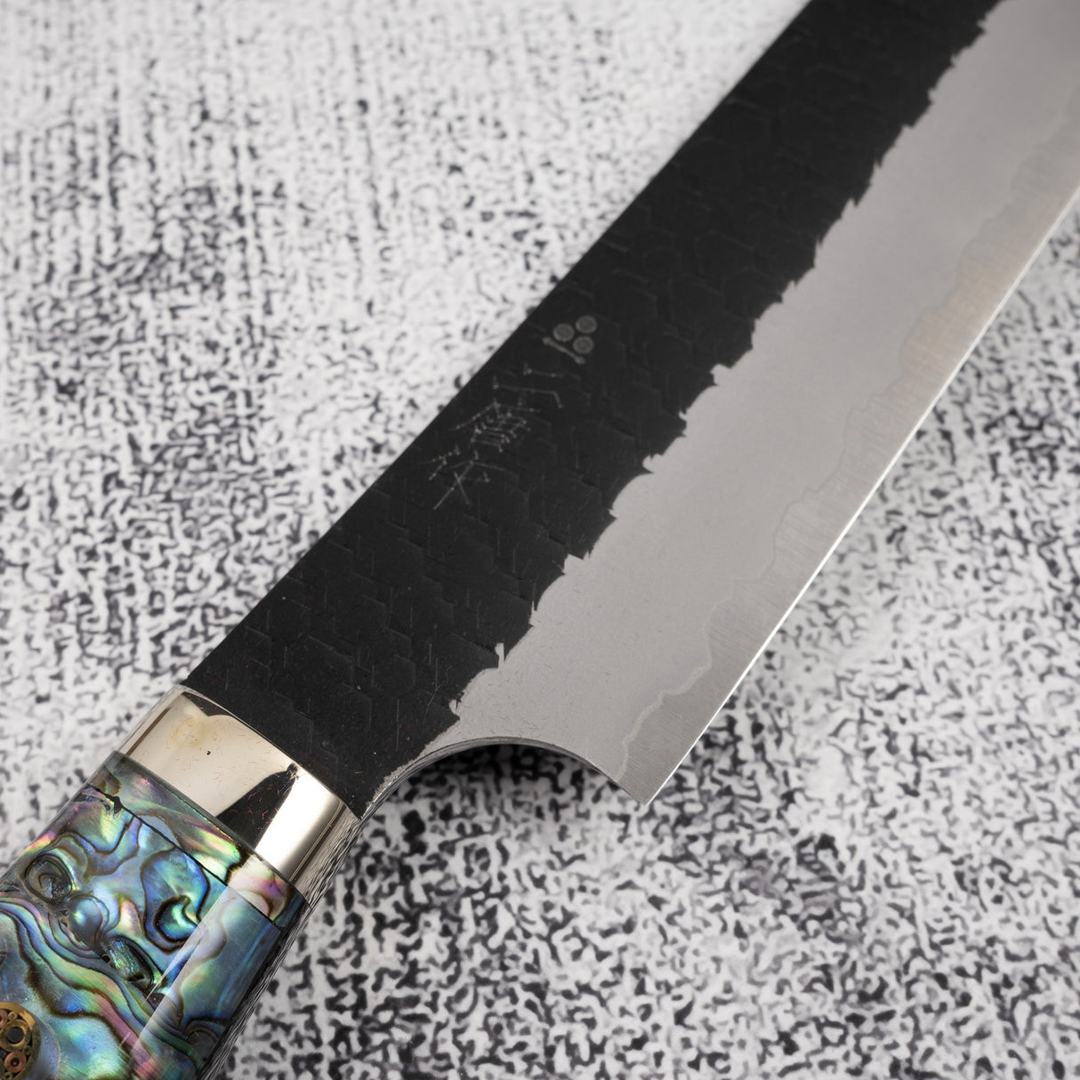 二唐 SG2 珍珠母 魚尾型筋引 300mm 黑打槌目