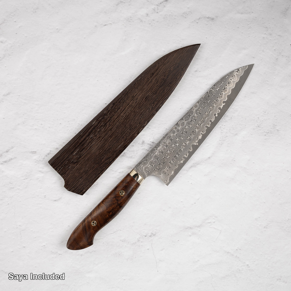 Nigara Anmon (暗紋) SG2 雨滴大馬士革牛刀 210mm 西洋鐵木