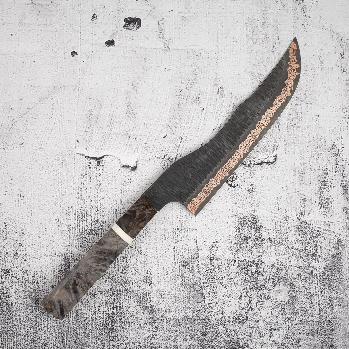 Nigara Yorokobi SLD Copper Damascus Prototype Gyuto 210mm Tsuchime by Hatsukokoro