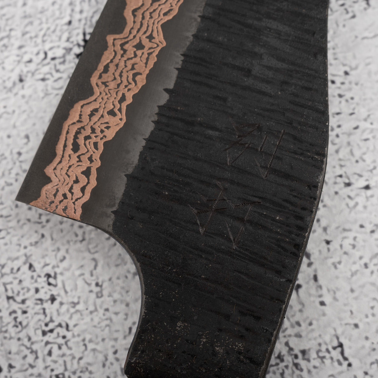Nigara Yorokobi SLD Copper Damascus Prototype Gyuto 210mm Tsuchime by Hatsukokoro