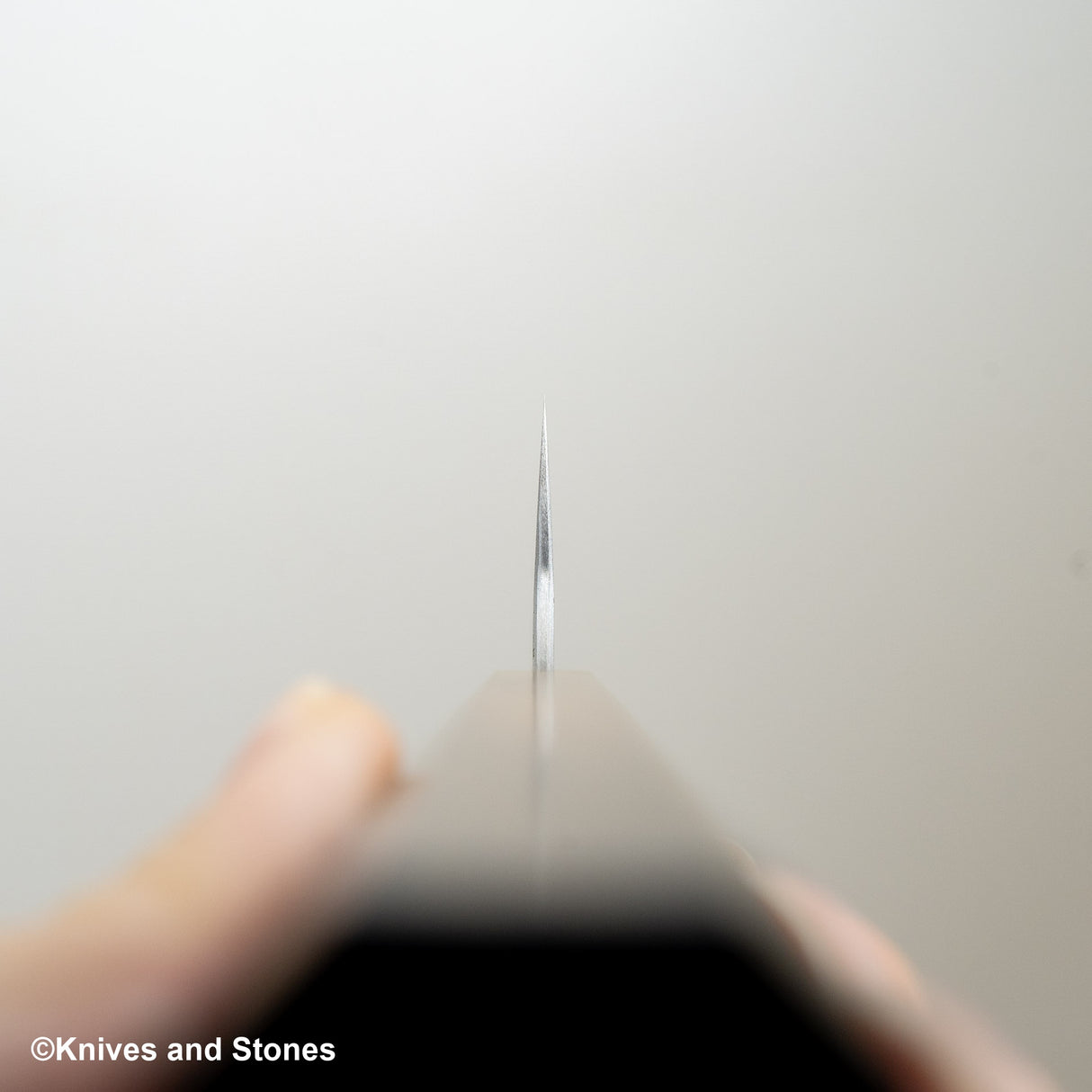 Nigara Aogami(藍色)超級霧面 Migaki Tsuchime 成品 Bunka 180mm 黑色 Chacate