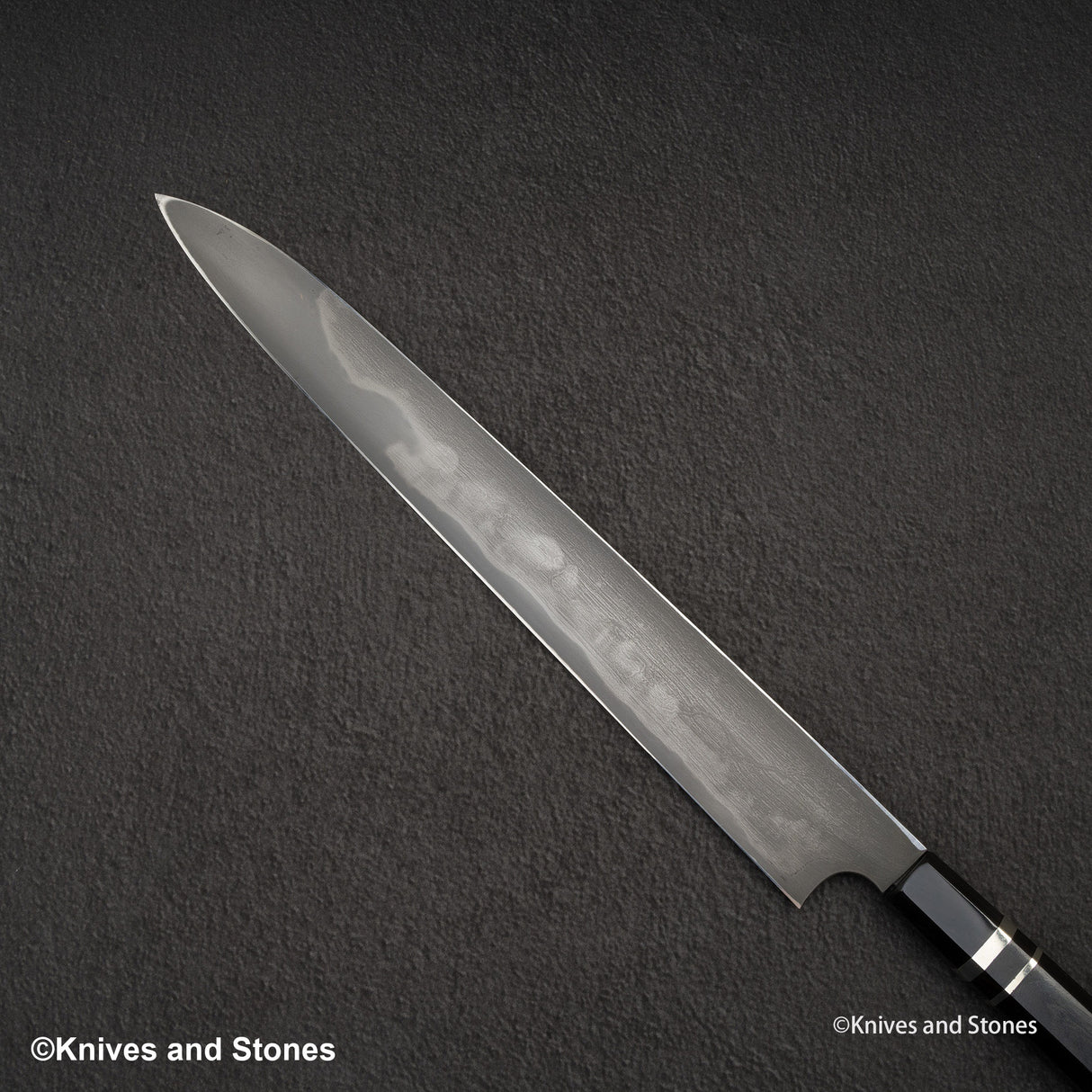 二唐藍二本燒柳刃 330mm 飛燒劍刃文