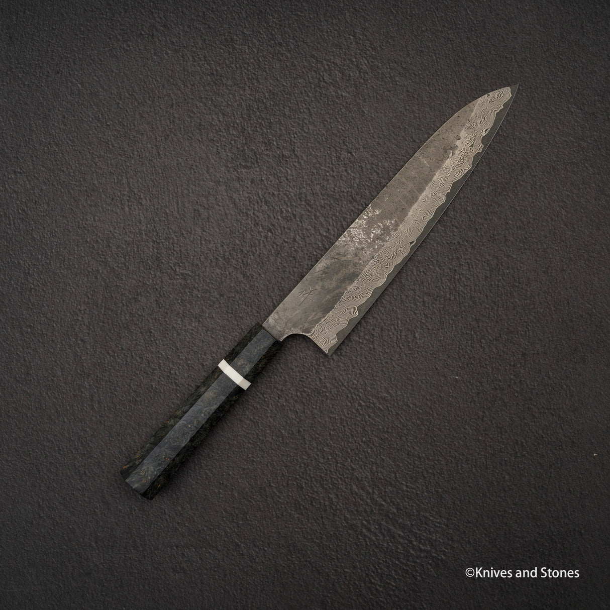 Nigara Ginsan Kurozome Damascus Gyuto 240毫米樺木手柄