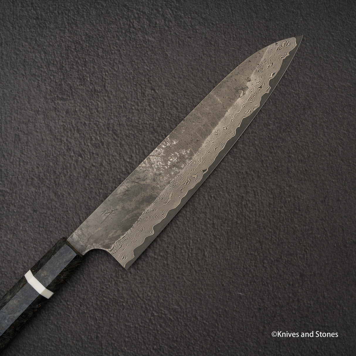 Nigara Ginsan Kurozome Damascus Gyuto 240毫米樺木手柄