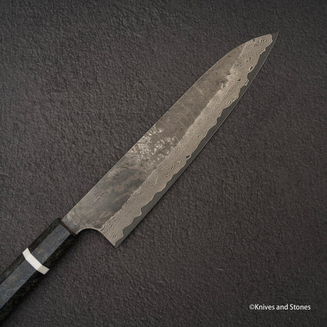 Nigara Ginsan Kurozome Damascus Gyuto 240毫米樺木手柄