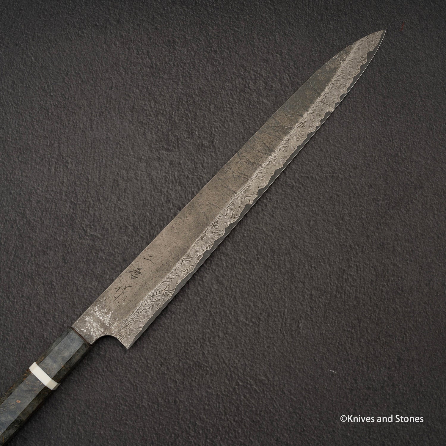 Nigara Ginsan Kurozome Damascus Sujihiki 330mm 樺木手柄