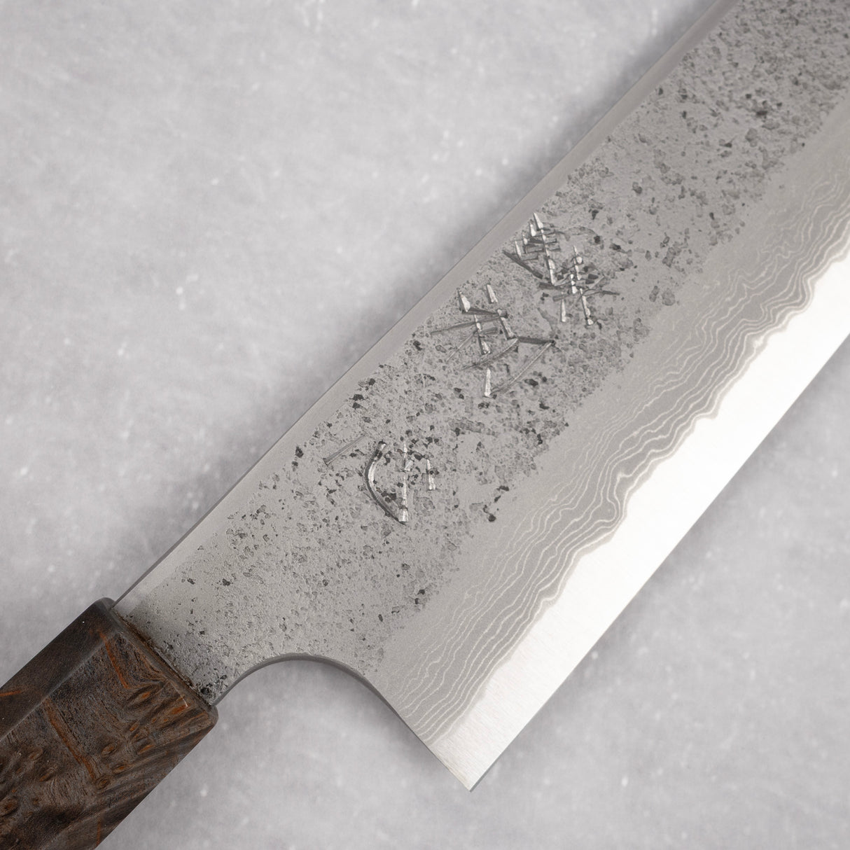 Nigara x Hatsukokoro Ryusui Blue 2 Damascus Nashiji  K-tip Gyuto 210mm