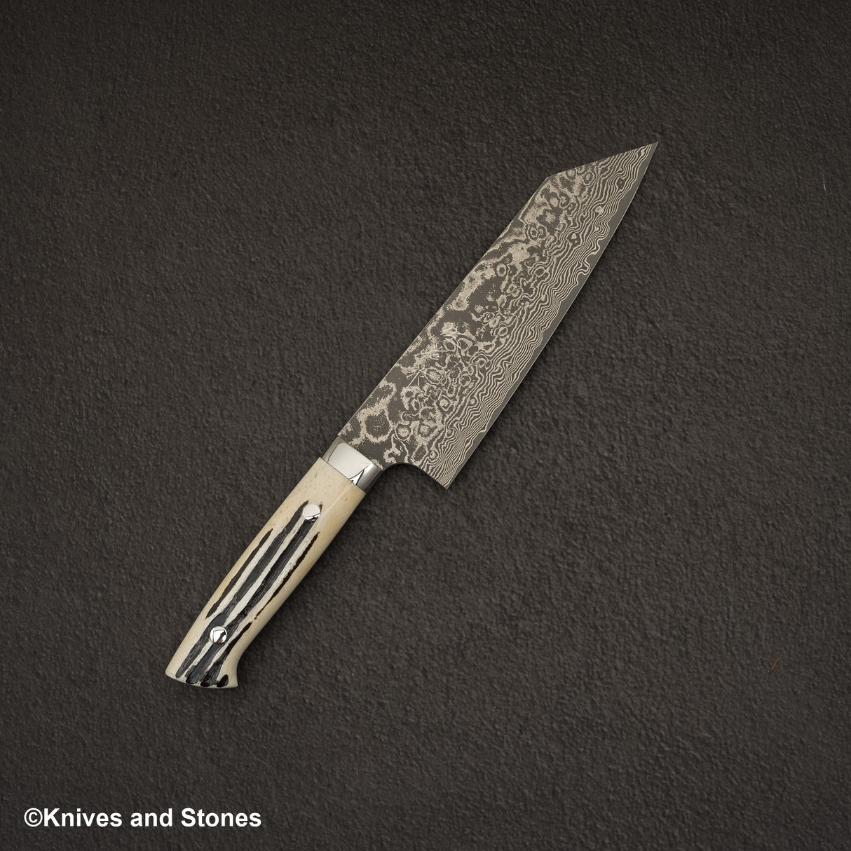 Takeshi Saji SG2 Black Damascus Bunka 180mm Stag Handle