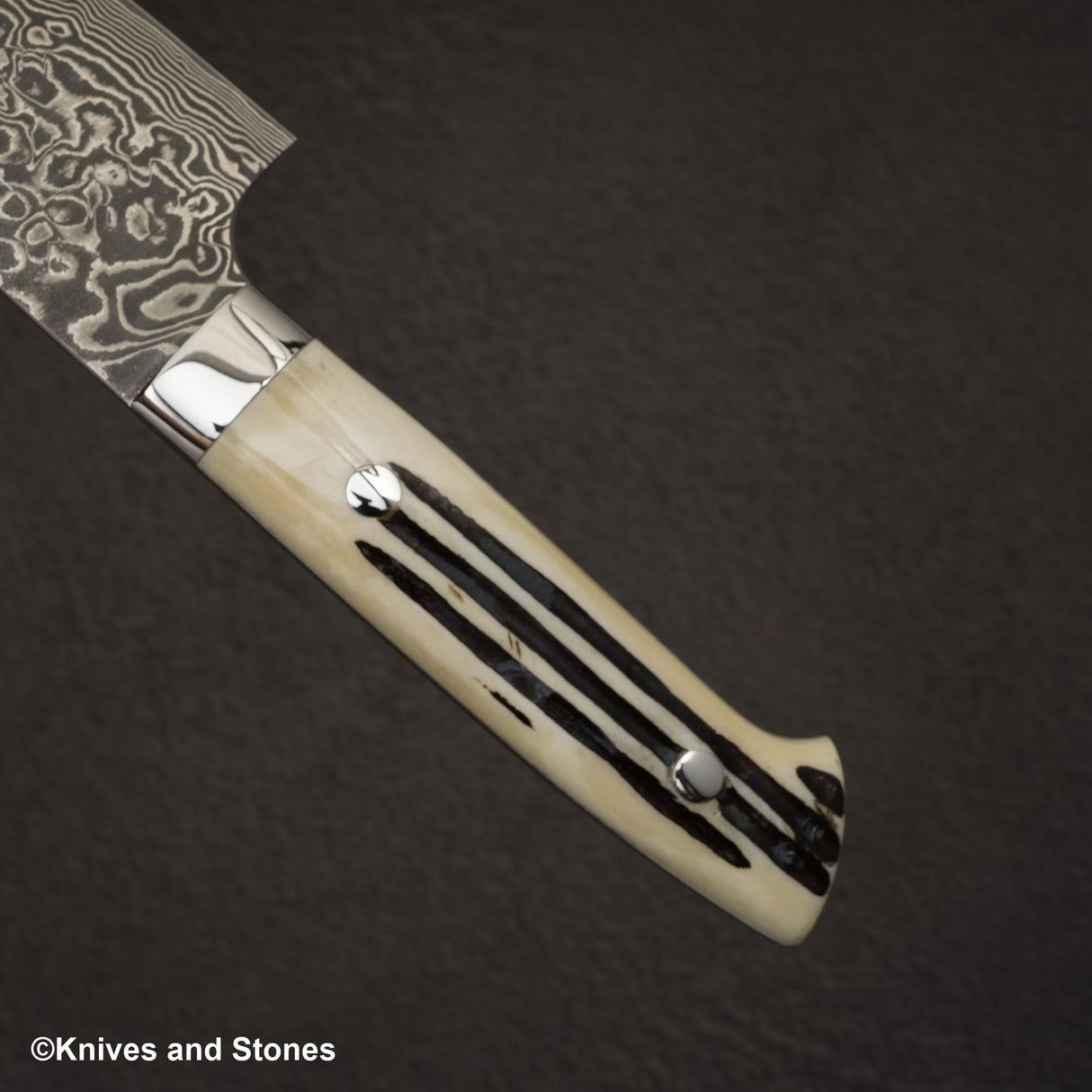 Takeshi Saji SG2 黑色大馬士革牛刀 180 毫米鹿角柄