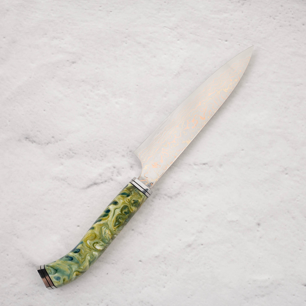 EOFY2025 SPECIAL: Saji VG10 Rainbow Damascus Petty 130mm with Cosmic Swirl Handle