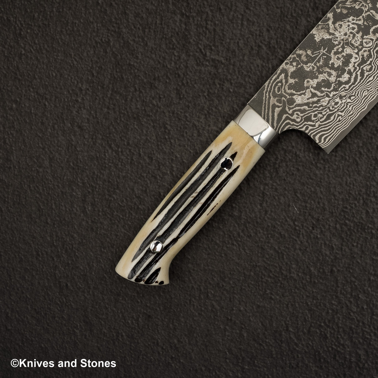 Takeshi Saji SG2 Black Damascus Nakiri 175mm Stag Handle