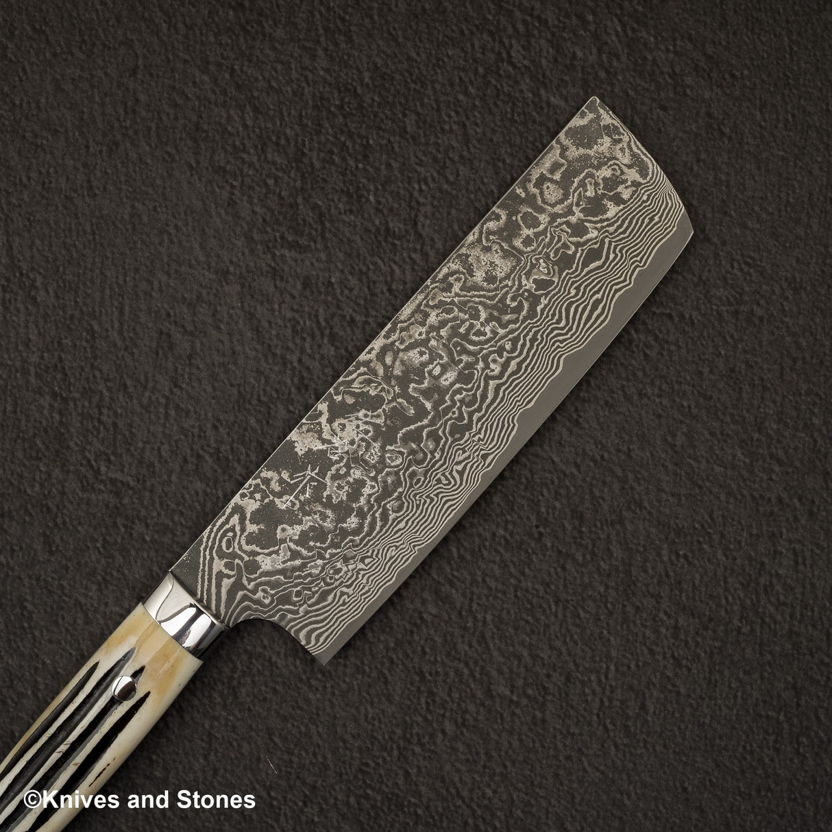 Takeshi Saji SG2 Black Damascus Nakiri 175mm Stag Handle