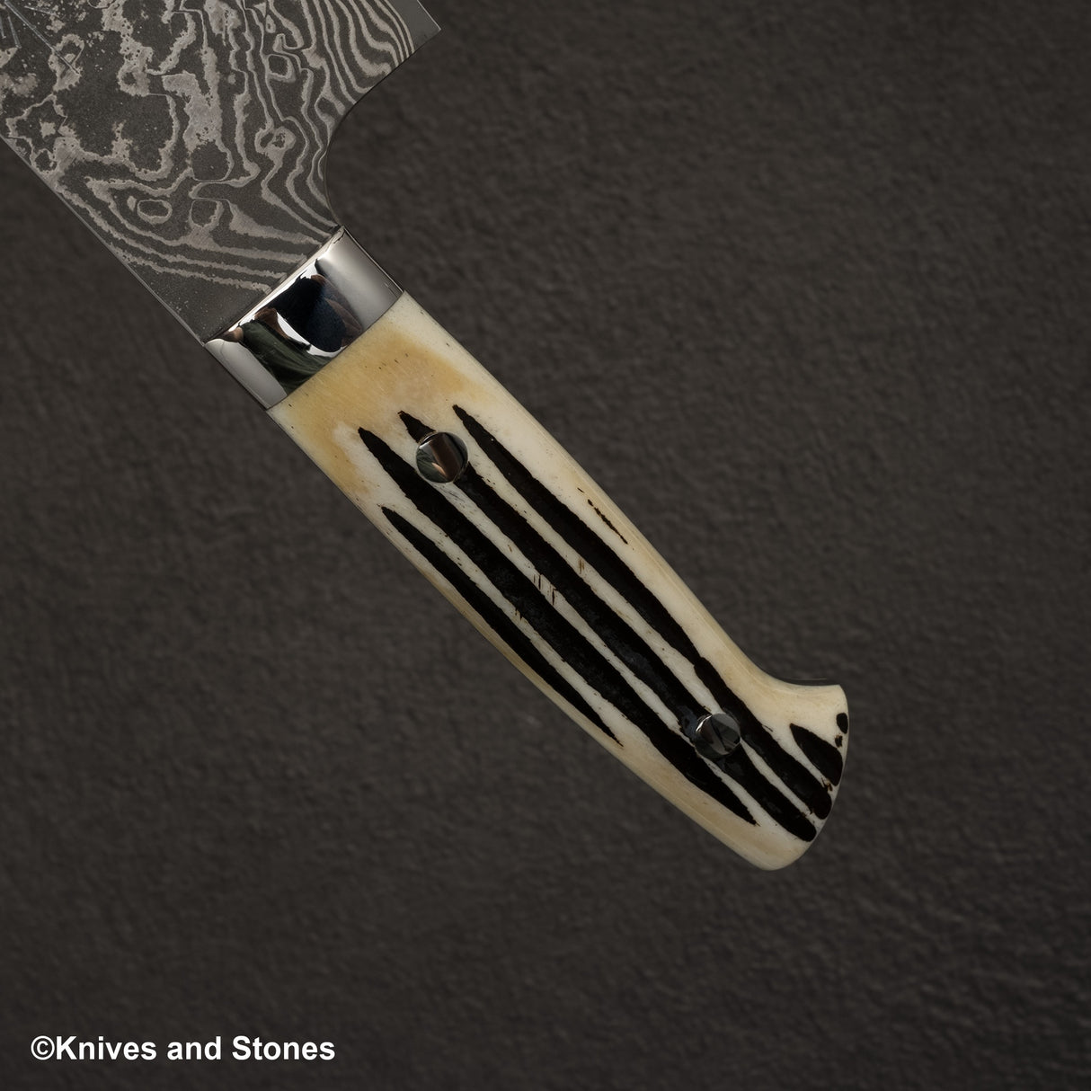 Takeshi Saji SG2 Black Damascus Nakiri 175mm Stag Handle