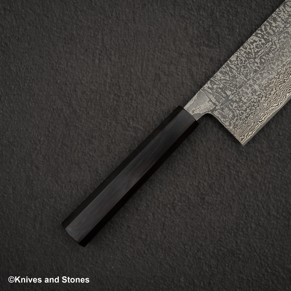 Shiro Kamo Kurokumo SG2 Black Damascus Nakiri 180mm Ebony